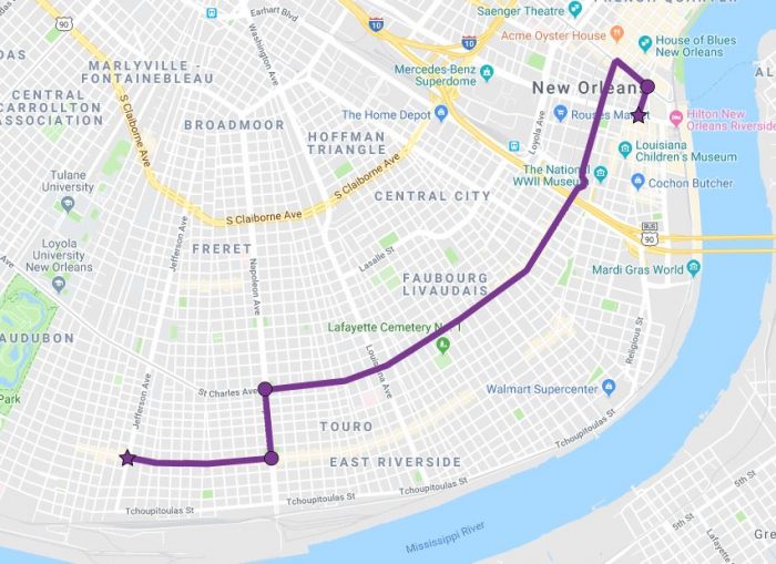 uptown mardi gras parade route